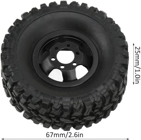 عجلات وإطارات TREETDOBV RC، محور عجلات مطاطي 4WD من سبائك الألومنيوم لـ WPL C14 C24 B14 B24 B16 B36 1/16 RC Car Tires RC Car Upgrade Part، فضي، أسود، أحمر (أسود) in Saudi Arabia