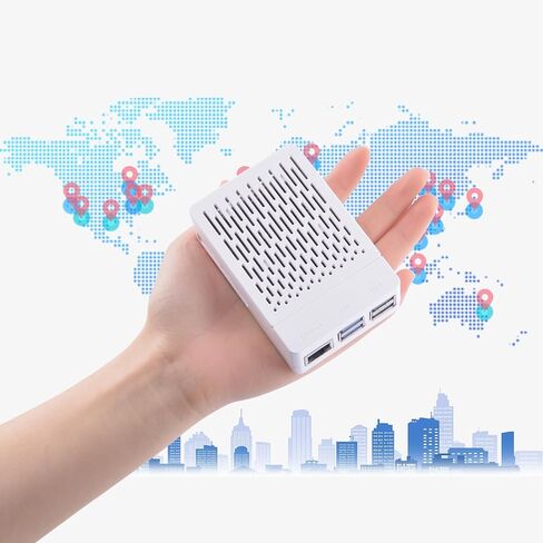 حافظة GeeekPi ABS مع مبرد نشط Armor Lite V5 لـ Raspberry Pi 5، Pi 5 مع مبدد حراري من الألومنيوم ومروحة تبريد لـ Raspberry Pi 5 (أسود) in Kuwait