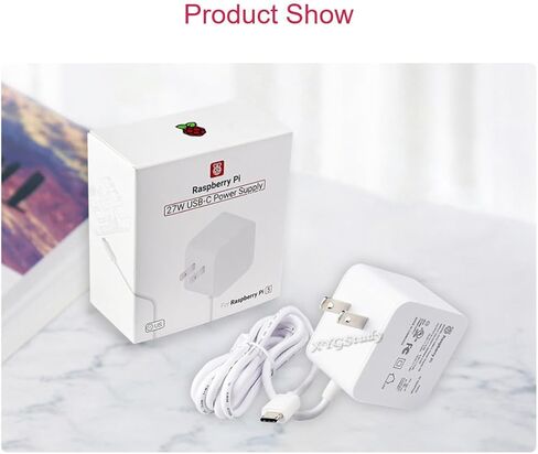 مصدر طاقة رسمي بقدرة 27 وات USB من النوع C لـ Raspberry Pi 5 @XYGStudy (جهاز Raspberry Pi 5 الجديد الرسمي بقدرة 27 وات PSU باللون الأبيض الأمريكي) in Kuwait