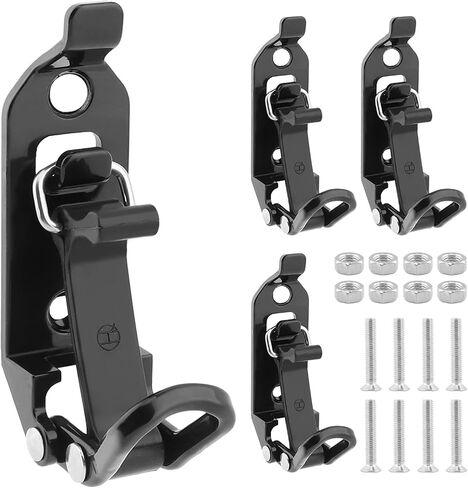 4 Pack Shovel Mount for Roof Rack, Heavy-Duty Metal Rubber Clamp Mount for Car Accessories, Shovel Holder for Roof Rack, Off-Road Trucks, ATVs, RVs, Boats(Black) in Saudi Arabia