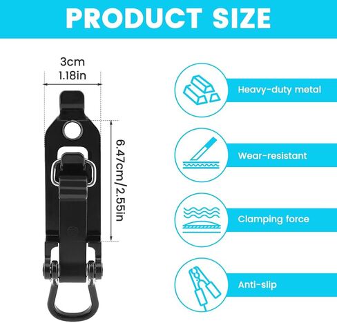 4 Pack Shovel Mount for Roof Rack, Heavy-Duty Metal Rubber Clamp Mount for Car Accessories, Shovel Holder for Roof Rack, Off-Road Trucks, ATVs, RVs, Boats(Black) in Saudi Arabia