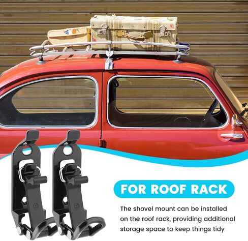 4 Pack Shovel Mount for Roof Rack, Heavy-Duty Metal Rubber Clamp Mount for Car Accessories, Shovel Holder for Roof Rack, Off-Road Trucks, ATVs, RVs, Boats(Black) in Saudi Arabia