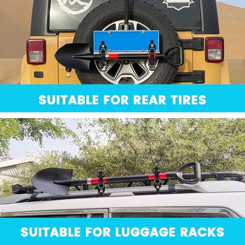 4 Pack Shovel Mount for Roof Rack, Heavy-Duty Metal Rubber Clamp Mount for Car Accessories, Shovel Holder for Roof Rack, Off-Road Trucks, ATVs, RVs, Boats(Black) in Saudi Arabia