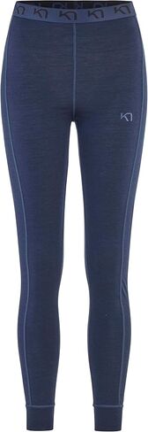 Kari Traa Klara High Waisted Base Layer Pants - 100% Merino Wool Thermal Pants, Royal, Medium in Kuwait