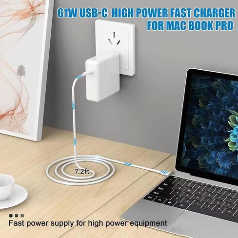 LSY 61W Charger,Compatible with MacBook Pro Charger, for Replacement MacBook Pro16, 15, 14, 13, MacBook 12inch,MacBook Air 13 Inch, iPad Pro and Other USB C Interface Charger Devices in Saudi Arabia