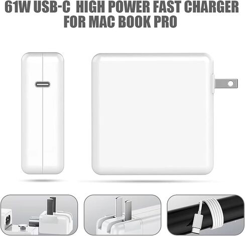 LSY 61W Charger,Compatible with MacBook Pro Charger, for Replacement MacBook Pro16, 15, 14, 13, MacBook 12inch,MacBook Air 13 Inch, iPad Pro and Other USB C Interface Charger Devices in Saudi Arabia