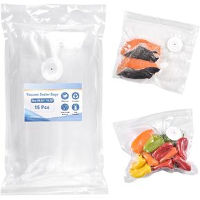 Reusable Vacuum Sealer Bags for Food, 20 BPA-Free Medium (8 x 8in) Food Storage Bags, Freezer, Odor-Resistant, Leak-Proof, Compatible with Vacuum Sealers in Saudi Arabia