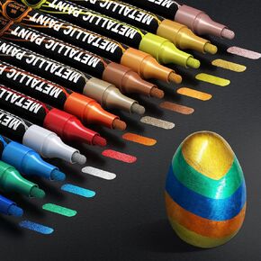 Guangna 12-Color Paint Markers Set & paint pens- Premium Quality Art Pens for Metal & Various Surfaces - Vibrant, Opaque Ink - Perfect for Adult Coloring, DIY Projects, and Graffiti Art in Kuwait