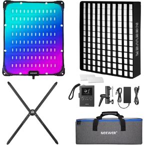 NEEWER RGB1200 60W RGB LED Video Light with APP & 2.4G Control, 22000 Lux@0.5m/1% Precise Min Dimming/360° RGB/ CRI 97+/TLCI 98+/2500K-8500K/18 Light Scenes for Studio Lighting Photography Videography in Kuwait