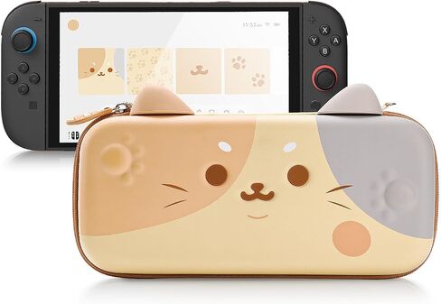 GeekShare Carrying Case Compatible with Switch 2 (2025) 7.9 Inch, Hard-Shell Slim Travel Case with 10 Game Card Slots for Switch 2 Console and Accessories, Cat Ear (Pink) in Saudi Arabia