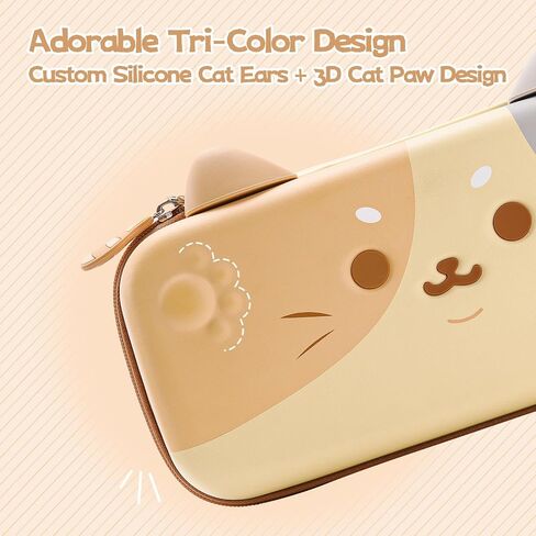 GeekShare Carrying Case Compatible with Switch 2 (2025) 7.9 Inch, Hard-Shell Slim Travel Case with 10 Game Card Slots for Switch 2 Console and Accessories, Cat Ear (Pink) in Saudi Arabia