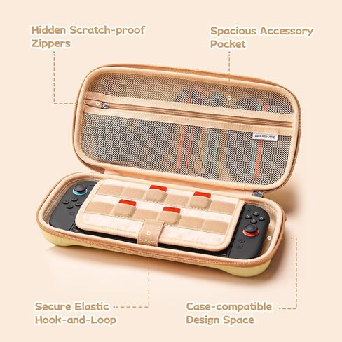 GeekShare Carrying Case Compatible with Switch 2 (2025) 7.9 Inch, Hard-Shell Slim Travel Case with 10 Game Card Slots for Switch 2 Console and Accessories, Cat Ear (Pink) in Saudi Arabia