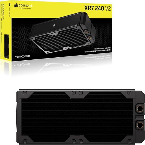 CORSAIR Hydro X Series XR7 480mm V2 Custom Cooling Radiator – Compatible with iCUE Link Fans, 4x120mm Fan Mounts, Screw Protection Plates, G1/4" Threads – Black in Saudi Arabia