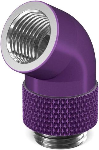 PrimoChill Male to Female G 1/4in. 60 Degree SX Rotary Elbow Fitting - Satin Black in Saudi Arabia