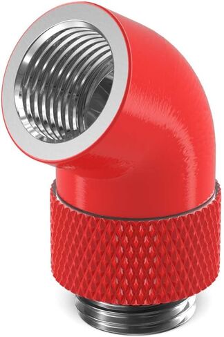 PrimoChill Male to Female G 1/4in. 60 Degree SX Rotary Elbow Fitting - Satin Black in Saudi Arabia