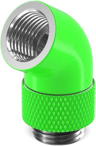 PrimoChill Male to Female G 1/4in. 60 Degree SX Rotary Elbow Fitting - Satin Black in Saudi Arabia