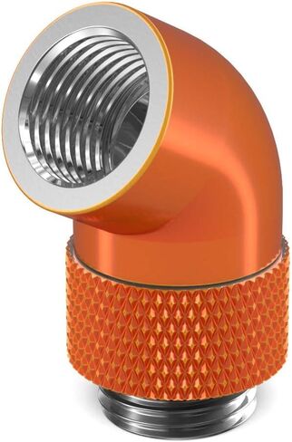 PrimoChill Male to Female G 1/4in. 60 Degree SX Rotary Elbow Fitting - Satin Black in Saudi Arabia