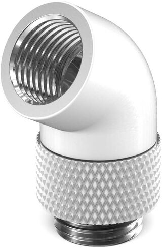 PrimoChill Male to Female G 1/4in. 60 Degree SX Rotary Elbow Fitting - Satin Black in Saudi Arabia