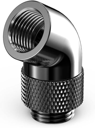 PrimoChill Male to Female G 1/4in. 60 Degree SX Rotary Elbow Fitting - Satin Black in Saudi Arabia