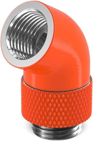 PrimoChill Male to Female G 1/4in. 60 Degree SX Rotary Elbow Fitting - Satin Black in Saudi Arabia