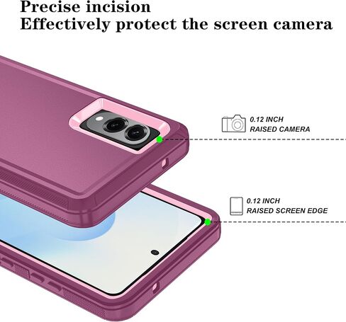 ONOLA متوافق مع حافظة Samsung Galaxy S25 Edge مع واقي شاشة HD، جراب هاتف عالي التحمل مقاوم للصدمات والسقوط من 3 طبقات لهاتف Galaxy S25 Edge (WineRedPink) in Kuwait