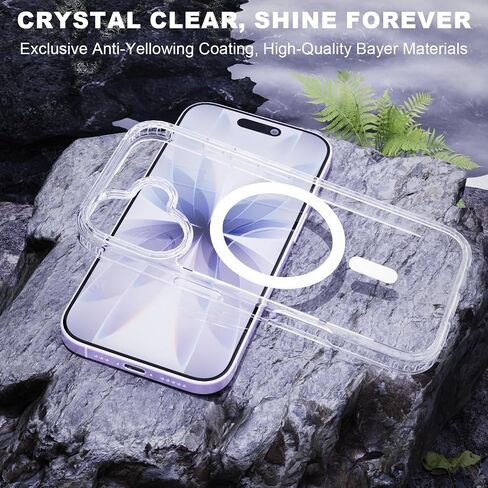 Magnetic Shockproof for iPhone 17 Case Clear, Protective Cover Anti Yellow Transparent Phone Case with 2 Screen Protector for iPhone 17 - Clear in Kuwait