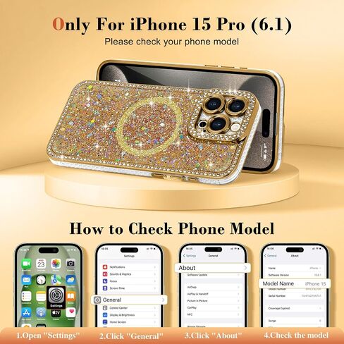 Lafunda for iPhone 16 Case Glitter Luxury Bling, Pink in Kuwait