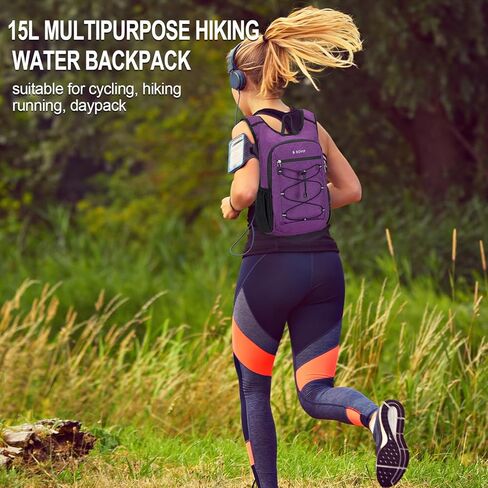 BOVIP ظهر مرطب خفيف الوزن، حقيبة ظهر متعددة الأغراض للمشي لمسافات طويلة بسعة 15 لتر مع مثانة مياه سعة 1.5 لتر، حقيبة نهارية مائية لركوب الدراجات والمشي لمسافات طويلة للرجال والنساء in Kuwait