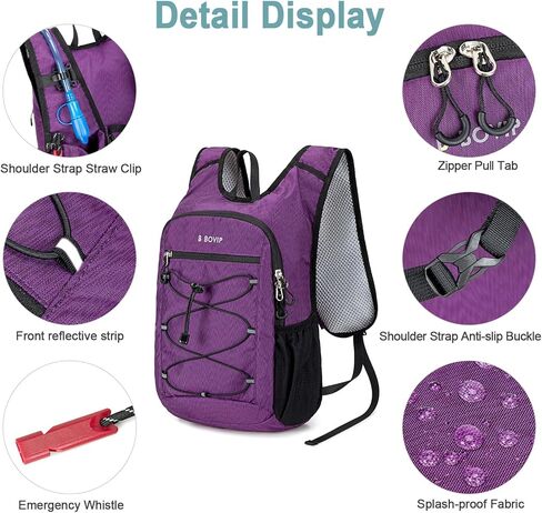 BOVIP ظهر مرطب خفيف الوزن، حقيبة ظهر متعددة الأغراض للمشي لمسافات طويلة بسعة 15 لتر مع مثانة مياه سعة 1.5 لتر، حقيبة نهارية مائية لركوب الدراجات والمشي لمسافات طويلة للرجال والنساء in Kuwait