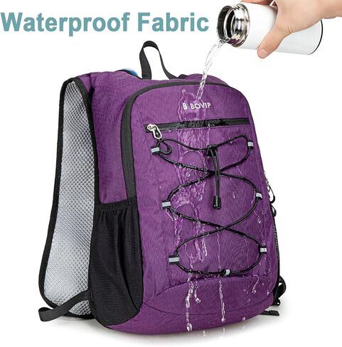 BOVIP ظهر مرطب خفيف الوزن، حقيبة ظهر متعددة الأغراض للمشي لمسافات طويلة بسعة 15 لتر مع مثانة مياه سعة 1.5 لتر، حقيبة نهارية مائية لركوب الدراجات والمشي لمسافات طويلة للرجال والنساء in Kuwait