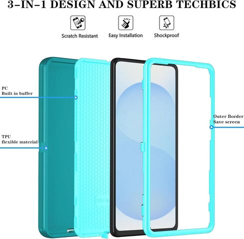 ONOLA متوافق مع حافظة Samsung Galaxy S25 Edge مع واقي شاشة HD، جراب هاتف عالي التحمل مقاوم للصدمات والسقوط من 3 طبقات لهاتف Galaxy S25 Edge (WineRedPink) in Kuwait