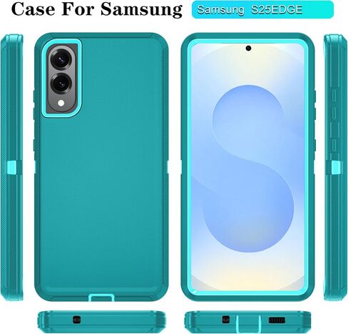ONOLA متوافق مع حافظة Samsung Galaxy S25 Edge مع واقي شاشة HD، جراب هاتف عالي التحمل مقاوم للصدمات والسقوط من 3 طبقات لهاتف Galaxy S25 Edge (WineRedPink) in Kuwait