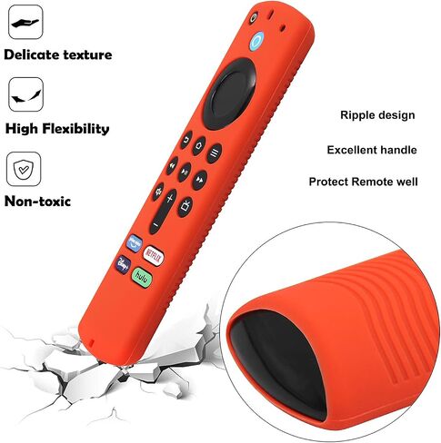 2pcs Remote Cover Case Compatible with Fire TV Stick 4K Alexa Voice Remote 3rd Gen/Insignia, Silicone Sleeve with Wrist Strap (Red, Blue) (NOT for HD/4K 2nd 2024) in Saudi Arabia