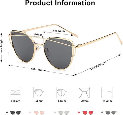 SOJOS Cat Eye Sunglasses for Women Fashion Designer Style Mirrored Lenses SJ1001 in Saudi Arabia