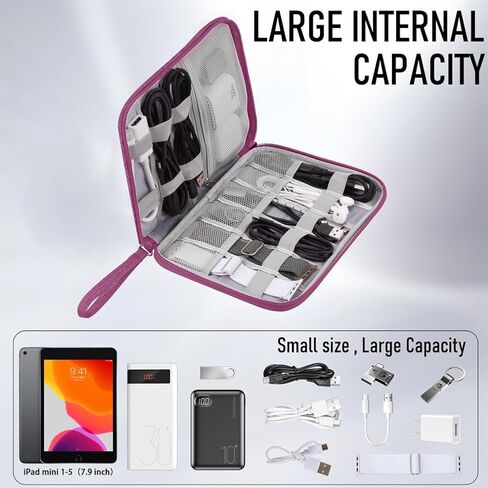 Electronics Organizer, Travel Cable Organizer Bag for Phone, Power Bank, SD Card, Cables(Grey-L) in Saudi Arabia