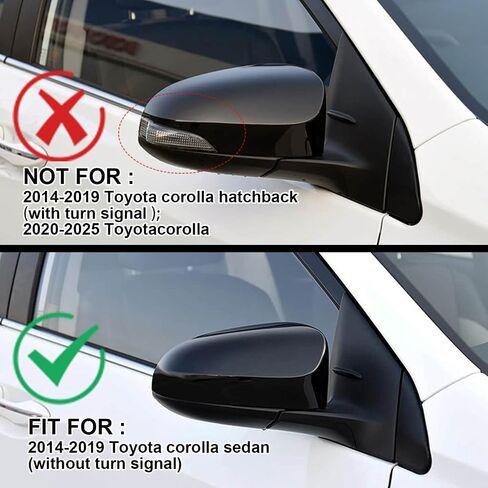 زوج واحد من أغطية المرايا الجانبية البديلة لسيارة Toyota Corolla Sedan 2014-2019 بدون إشارة الانعطاف للجانب الأيسر والأيمن OE 8794502410C0، 8791502410C0 (أبيض لؤلؤي) in Kuwait