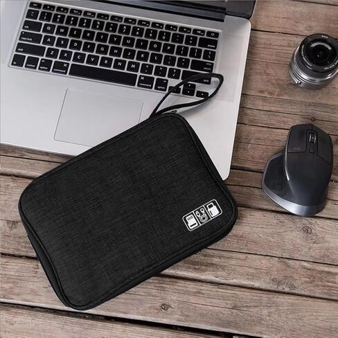 Electronics Organizer, Travel Cable Organizer Bag for Phone, Power Bank, SD Card, Cables(Grey-L) in Saudi Arabia