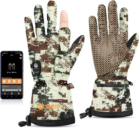 SAVIOR HEAT Upgraded Heated Gloves for Hunting, 11H Type-C Camo Waterproof Electric Gloves for Men & Women Duck Hunting in Saudi Arabia