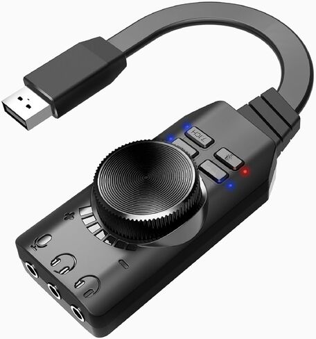 التوصيل والتشغيل USB DSP كارت الصوت الألعاب 7.1 قناة محول سماعة الرأس قطع غيار الألعاب in Kuwait