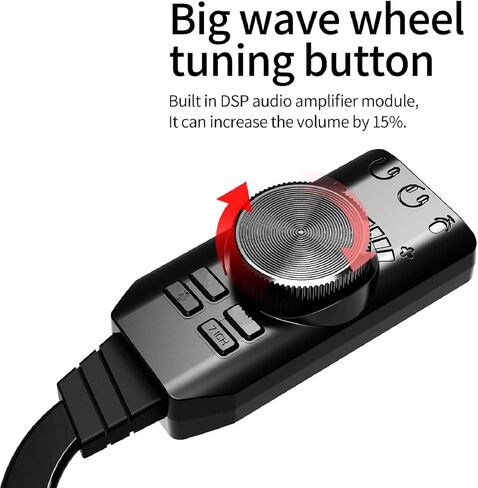 التوصيل والتشغيل USB DSP كارت الصوت الألعاب 7.1 قناة محول سماعة الرأس قطع غيار الألعاب in Kuwait