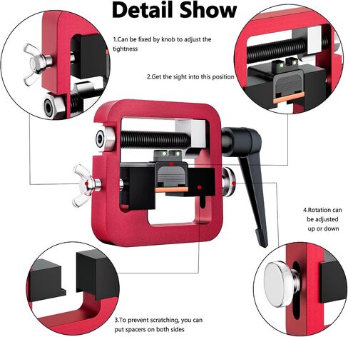 Kingson Pistol Sight Pusher Tool, Universal Pistol Sight Pusher Tool for 1911/Glock/Shield/Sig and More – Precision Aluminum Rear Sight Tool for Glock 19, 43 in Saudi Arabia