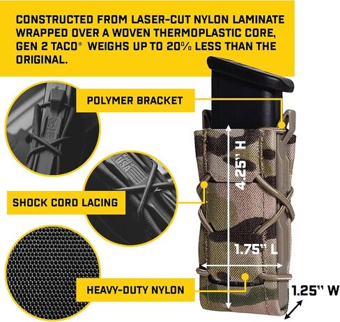 معدات عالية السرعة - GEN 2 Pistol Taco MOLLE Mag Pouch، معدات الشرطة والعتاد العسكري، حقيبة المجلات التكتيكية للمحترفين in Saudi Arabia