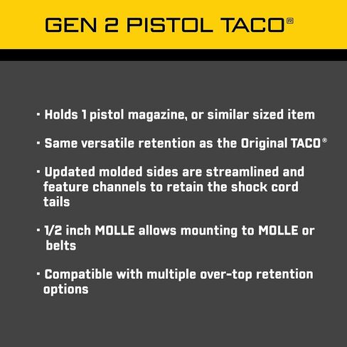 معدات عالية السرعة - GEN 2 Pistol Taco MOLLE Mag Pouch، معدات الشرطة والعتاد العسكري، حقيبة المجلات التكتيكية للمحترفين in Saudi Arabia