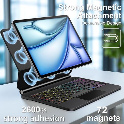 Keyboard Case for iPad Air 11-inch(M3/M2, 2025/2024) & iPad Pro 11 inch(1st/2nd/3rd/4th Gen), Magic-Style Magnetic Keyboard Case-Backlight, Multi-Touch Trackpad Keyboard for iPad Air 10.9 5th/4th Gen in Saudi Arabia