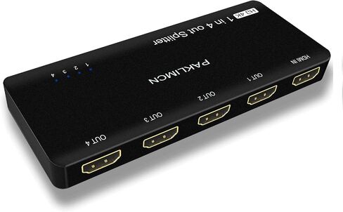 مقسم HDMI 1 في 4 مخرج، 1x4 مقسم HDMI للطاقة 4 منافذ 4Kx2K@60 هرتز ثلاثي الأبعاد للشاشات المزدوجة، مرآة فقط، موزع عالي الدقة بالكامل لجهاز PS4 Fire Stick HDTV (4K 1 في 4 خارج) in Kuwait