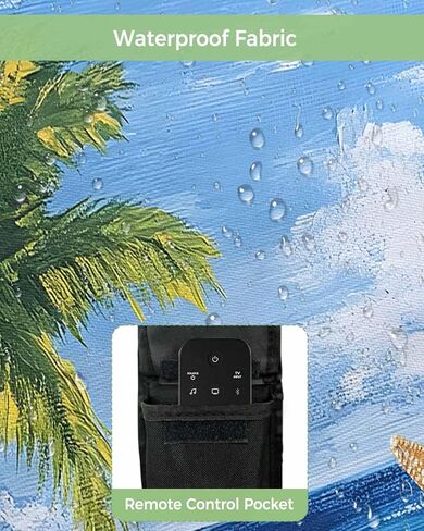 Outdoor TV Cover Palm Tree Beach Starfish Waterproof and Weatherproof Outdoor TV Enclosure Ocean Sky Oil Painting Outside Flat TV Screen Protector Television Covers 52 to 55 Inch in Saudi Arabia