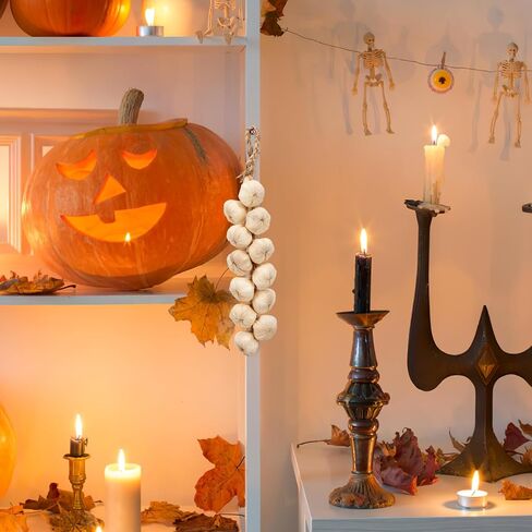 Cabilock 1 pc Halloween Artificial Garlic String-Simulation Artificial Lifelike Fake Vegetable, Hanging String Photography Props for Home Office Kitchen Decoration. in Saudi Arabia