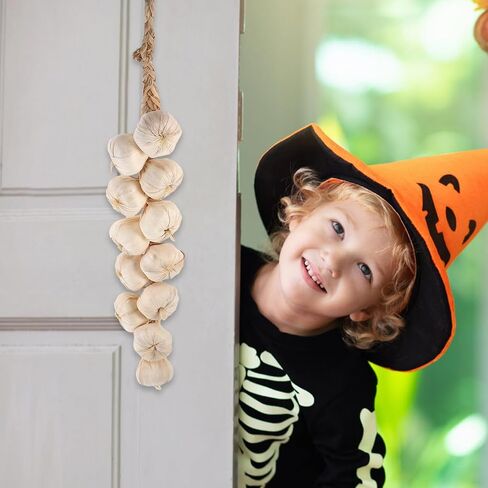 Cabilock 1 pc Halloween Artificial Garlic String-Simulation Artificial Lifelike Fake Vegetable, Hanging String Photography Props for Home Office Kitchen Decoration. in Saudi Arabia