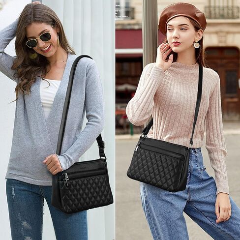 Crossbody Purses for Women PU Leather Crossbody Bags Soft Quilted Shoulder with Adjustable Shoulder Strap in Saudi Arabia