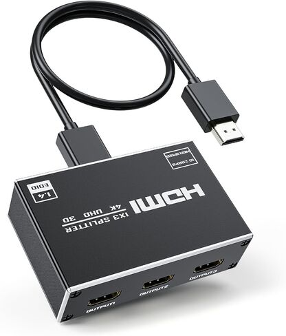 موزع HDMI BolAAzuL 1 في 3 مع كابل HDMI ومحول طاقة، مقسم إخراج HDMI 4K 30 هرتز 1X3 شاشة مكررة/مرآة لـ 3 شاشات، يدعم 1080P@60 هرتز، ثلاثي الأبعاد، HDR لجهاز عرض PS5 HDTV in Saudi Arabia